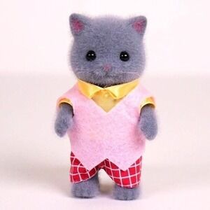Calico Critters Sylvanian Families Persian Cat Father - Miniature Animal Doll